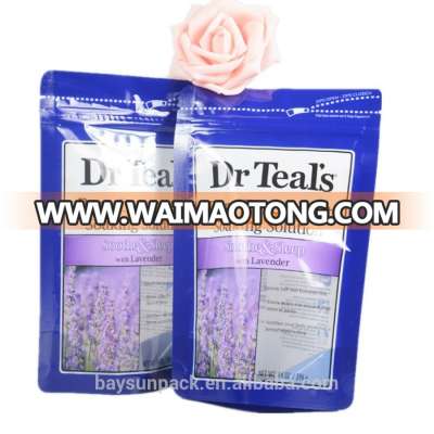 OEM FDA Approval Plastic Rock Salt / Epsom Salt / Body Scrub Packaging Bags With Zipper